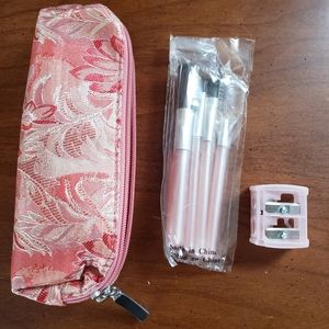 Mary Kay brush set with mirror and bag.